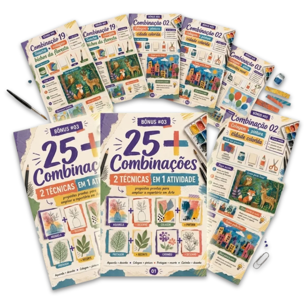 Mockup do Bônus 03 — 25 Combinações 2 Técnicas em 1 Atividade